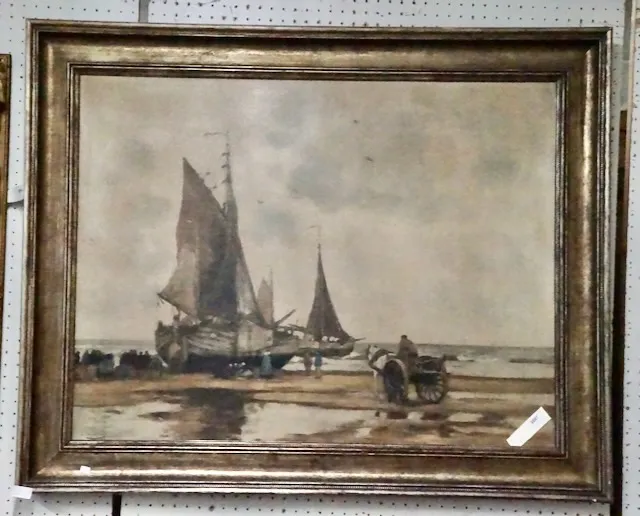 1 Druck gerahmt "Segelschiffe"