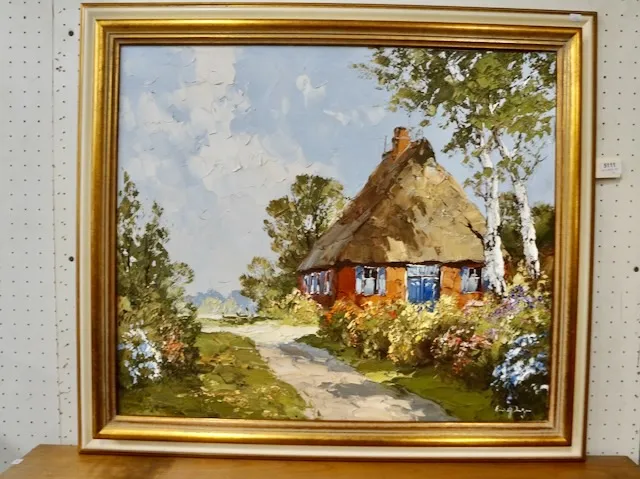 1 Ölgemälde "Scheune" sig. Paulsen