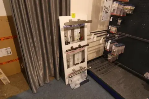 Sample wall, with contents