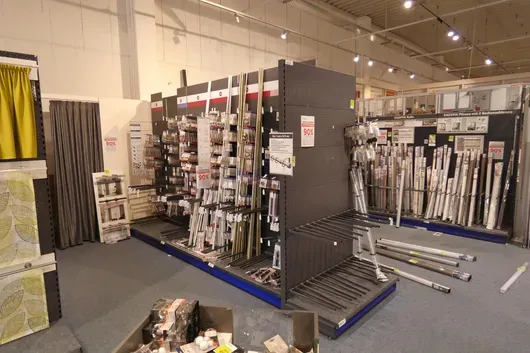Sales shelf, 3 compartments, double-sided, 1 top section, without contents