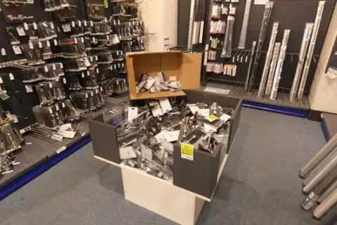 Contents of rummage bin (sun collection curtain system)