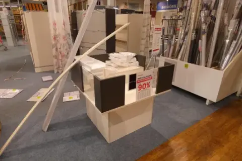 Bargain bin, with contents