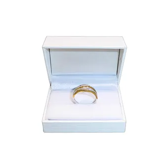 Bague en argent bicolore multi-rangs avec zircons