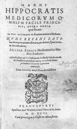 Hippocrate – Opera omnia quae extant in VIII sectiones ex Erotiani mente distributa
