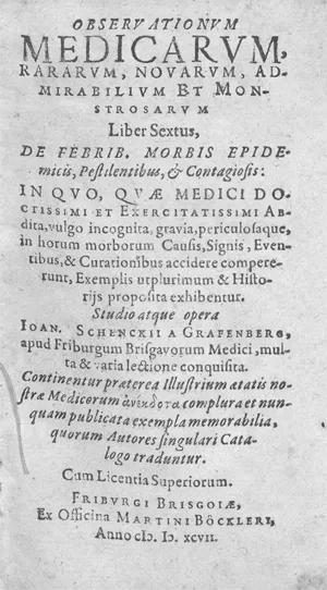 Schenck v. Grafenberg, Johannes – Observationum medicarum