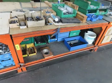 1 work table, metal design, dimensions approx. 170 x 80 cm