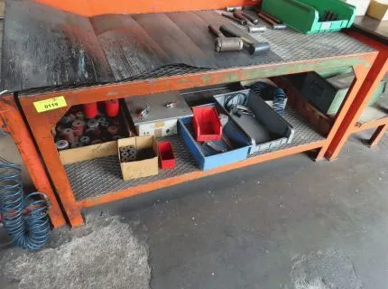 1 work table, metal construction, dimensions approx. 170 x 80 cm
