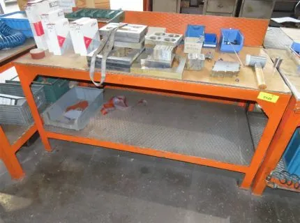 1 work table, metal construction, dimensions approx. 170 x 80 cm