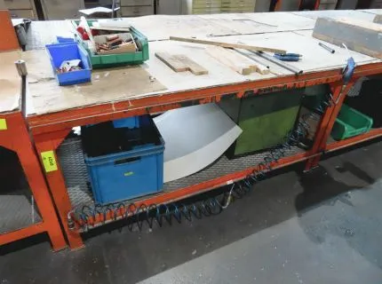 1 work table, metal construction, dimensions approx. 170 x 80 cm