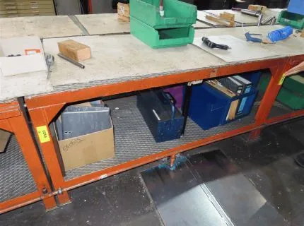 1 work table, metal construction, dimensions approx. 170 x 80 cm