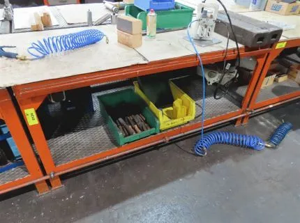 1 work table, metal construction, dimensions approx. 170 x 80 cm