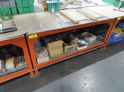 1 work table, metal, dimensions approx. 170 x 80 cm