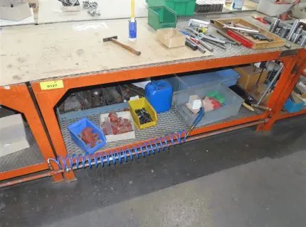 1 work table, metal, dimensions approx. 170 x 80 cm