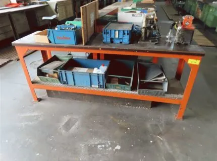 1 work table, metal, dimensions approx. 170 x 80 cm