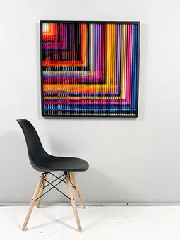 Lena László for Studio Exactly, lenticular/3D relief on aluminium plate with lamination, '40 different squares', limited edition