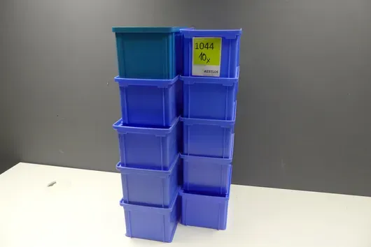 10x stacking boxes/sorting bins, blue