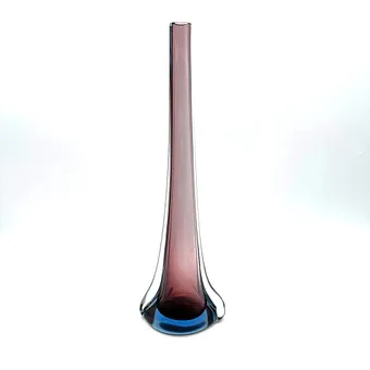 FLAVIO POLI. GRAND VASE EN VERRE DE MURANO, MULTICOLORE, SOMMERSO, ITALIE, VERS 1950. ENV. 41,5 CM.
