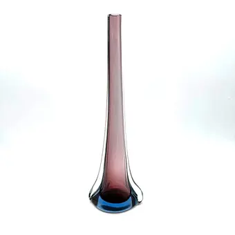 FLAVIO POLI. VELKÁ VÁZA Z MURANSKÉHO SKLA, VÍCEBAREVNÁ, SOMMERSO, ITÁLIE, KOLEM 1950. CCA 41,5 CM.