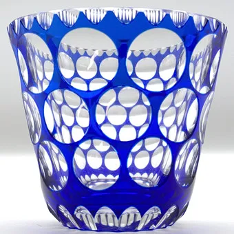 VERRE DE CARL ROTTER, LÜBECK, CRISTAL, VERRE BLEU ET CLAIR.