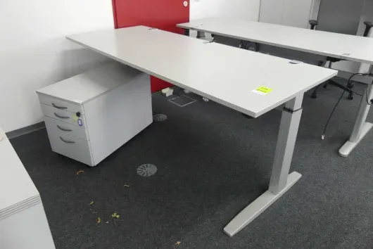 1x bureau à hauteur réglable électrique avec 1x caisson de bureau