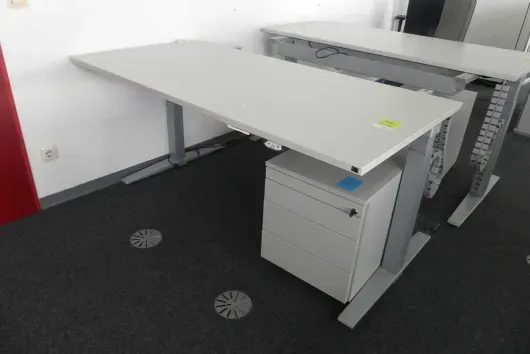 1x bureau à hauteur réglable électrique avec 1x caisson de bureau