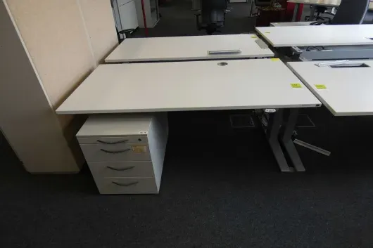 1x Bureau à hauteur réglable électrique avec 1x caisson de bureau