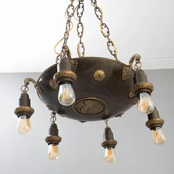Large ceiling lamp with Medusa head, Germany, 1920s/30s.