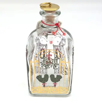 Karaf Juleflaske 1994 beschilderd glas, Holmegaard of Copenhagen Christmas Bottle.