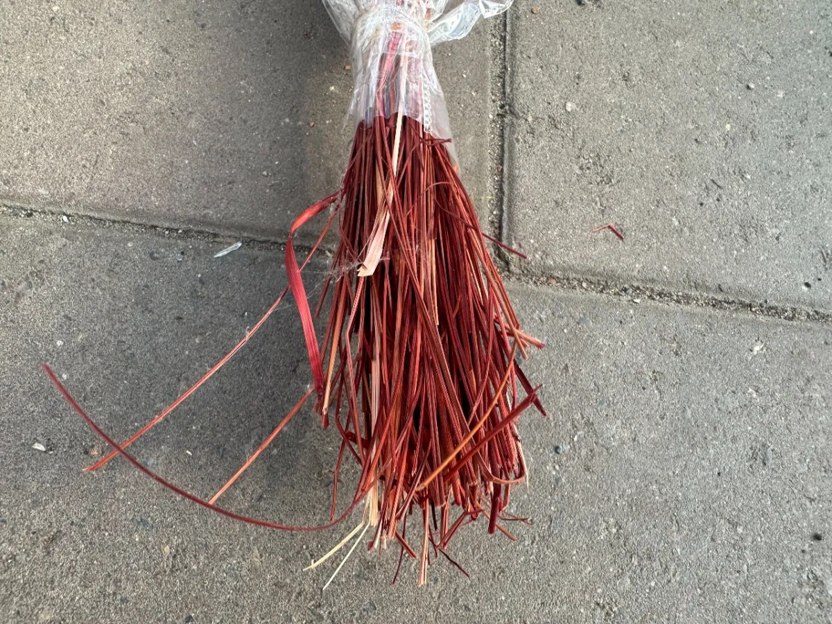 Decorative raffia grass (red)