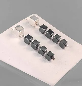 HÄMATIT - SILBER - OHRSTECKER, SILBER 925.