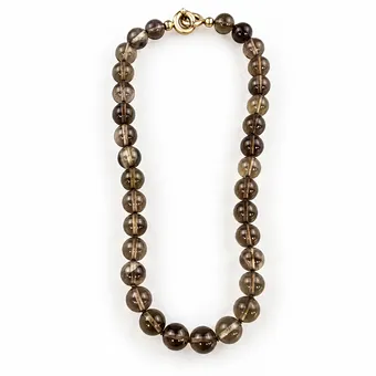ROOKKWARTSKETTING, ringgesp van mat zilver.
