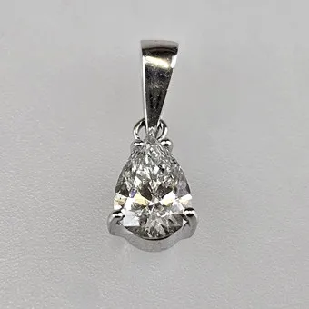 PENDENTIF DIAMANT - Or blanc 750/000, diamant 1,02 ct.