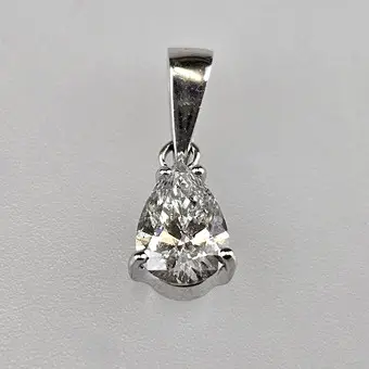 PENDENTIF DIAMANT - Or blanc 750/000, diamant 1,02 ct.