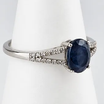Bague saphir / diamant - platine 950