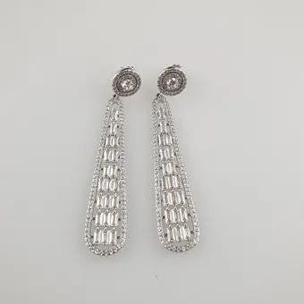 Pár NÁUŠNIC ART DECO s kameny Swarovski - stříbro 925.