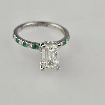Goldring mit Emerald Diamant - Weißgold 14 K, 2,09 ct.