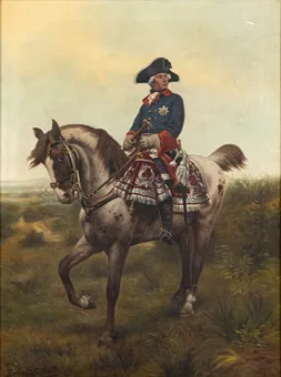 EUGEN UMBACH NAAR WERNER WILHELM SCHUCH. Frederik de Grote te paard.