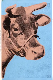ANDY WARHOL (1928-1987), PODLE. Cow, blue, Plakát pro Whitney Museum.