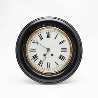 WANDKLOK / OSSENOOG, hout, glas, 19e/20e eeuw.