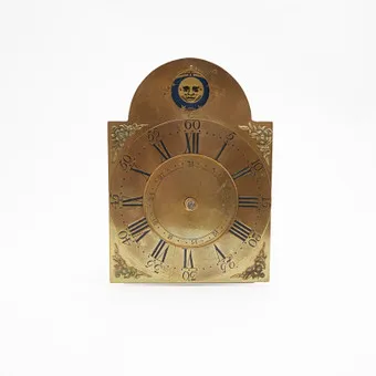 MOON PHASE WALL CLOCK, brass, 18th century.