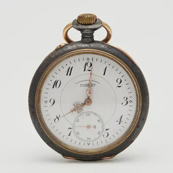 A. LANGE & SÖHNE, GLASHÜTTE 1A. Lépine pocket watch, DUF gunmetal, circa 1915, Germany.