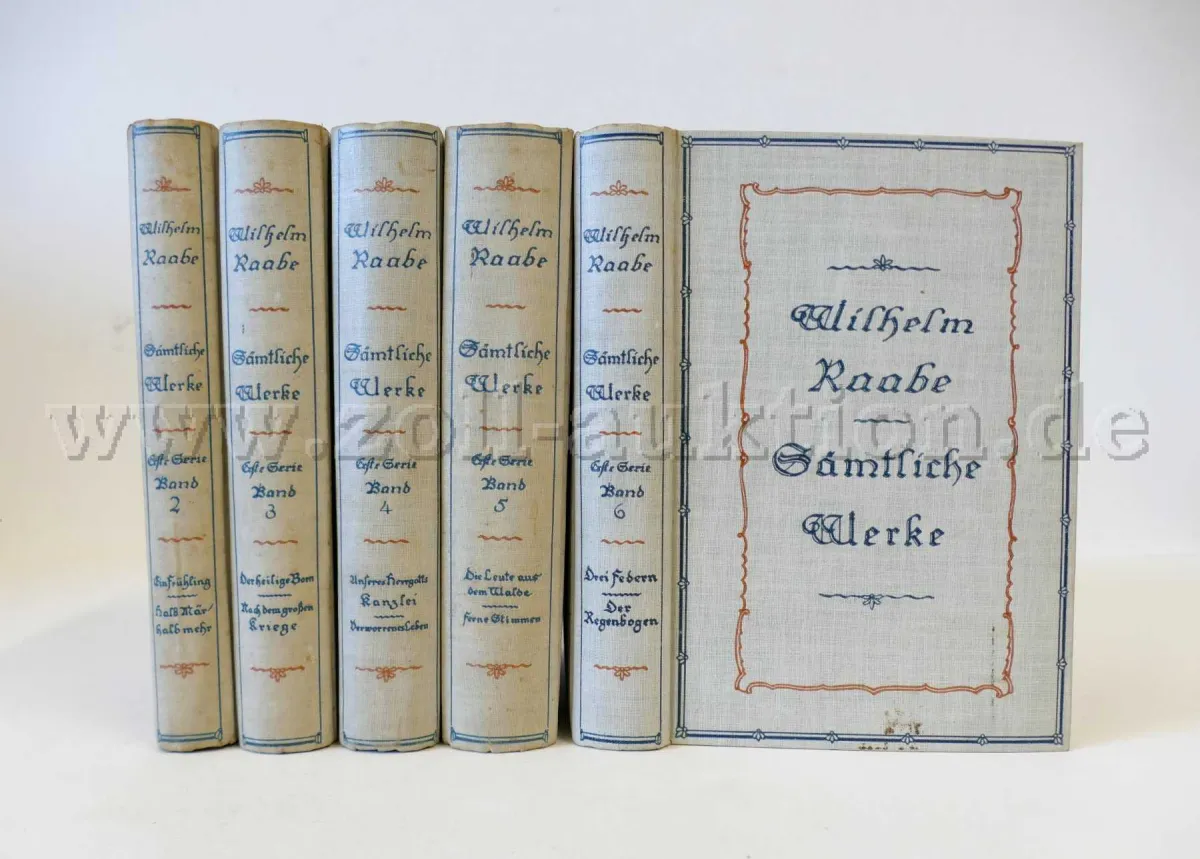 5 volumes - Wilhelm Raabe Complete Works First Series (volumes 2-6)