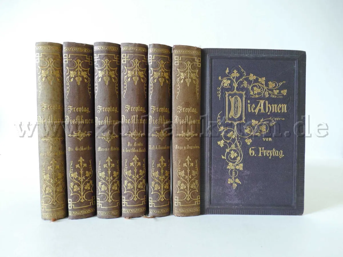 6 zabytkowych tomów - Die Ahnen Gustava Freytaga, 1888 - 1891