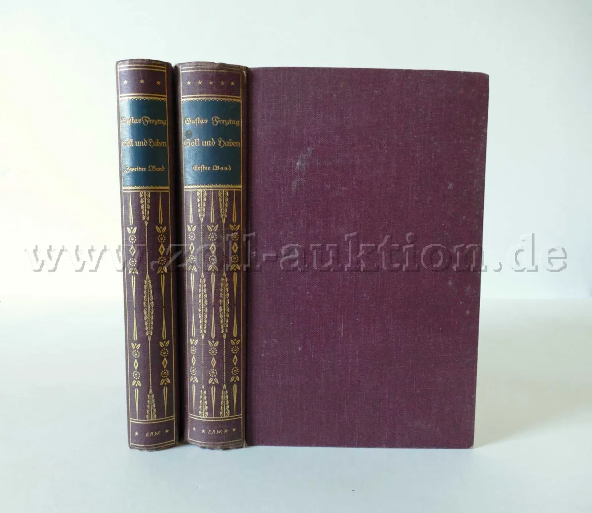 2 volumes anciens - Soll und Haben de Gustav Freytag, 1916