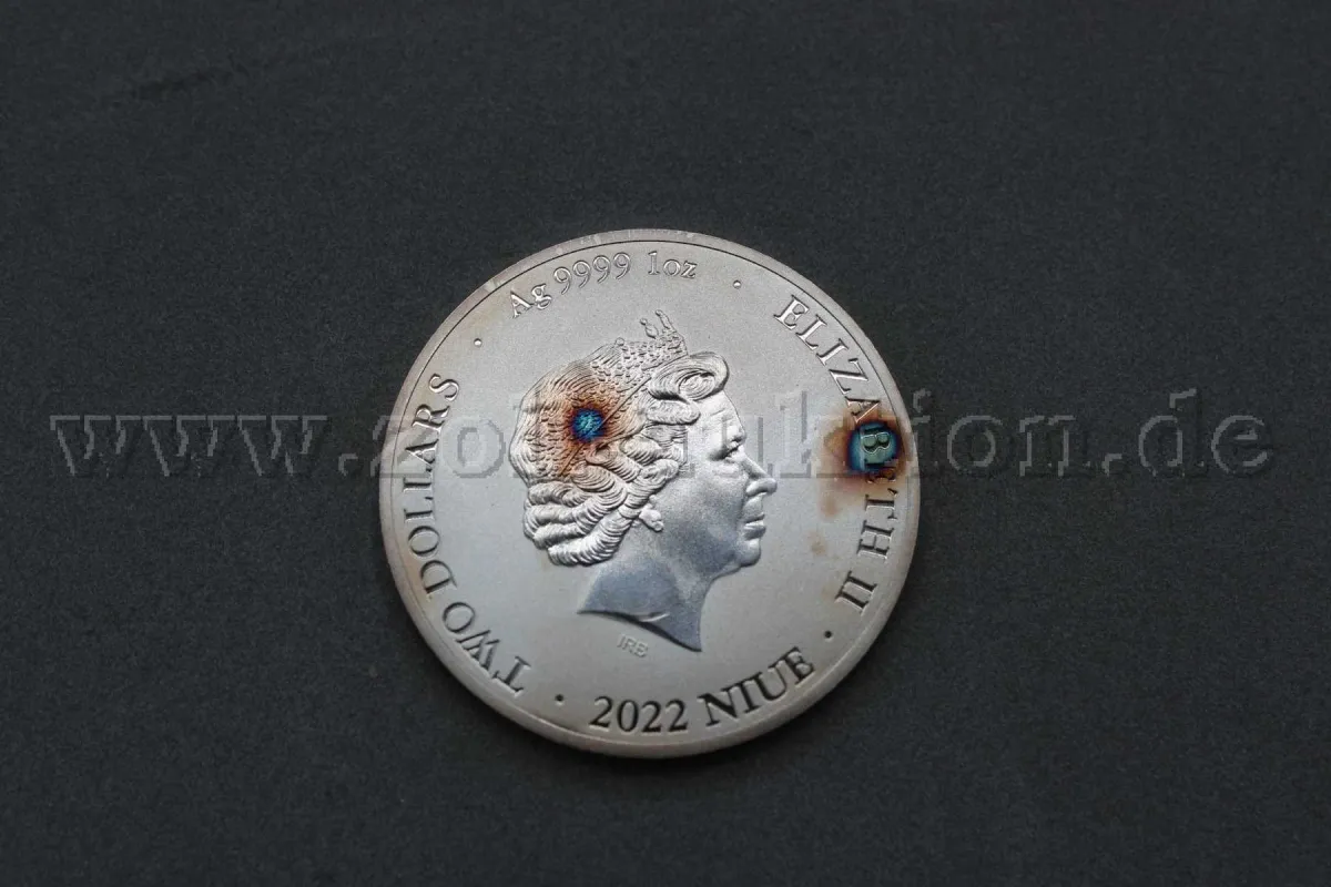 1 pièce d'argent 2 dollars - Élisabeth II Bitcoin (argent fin 999)