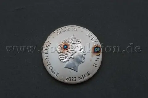 1 pièce d'argent 2 dollars - Élisabeth II Bitcoin (argent fin 999)