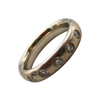925ER SILBER - RING MIT 5 BRILLANTEN, ZUSAMMEN CA. 0,5 CT.