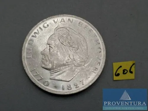 Silbermünze Bundesrepublik Deutschland 5 DM Ludwig van Beethoven 1970 vz Silber .625 11.2 gr Rauhgewicht