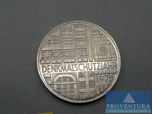 Silbermünze Bundesrepublik Deutschland 5 DM Europäisches Denkmalschutzjahr 1975 st Silber .625 11.2 gr Rauhgewicht