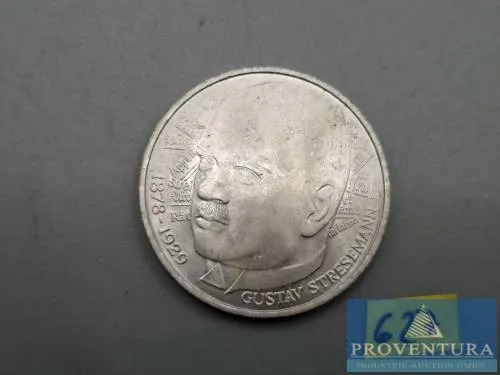 Silbermünze Bundesrepublik Deutschland 5 DM Gustav Stresemann 1978 vz Silber .625 11.2 gr Rauhgewicht